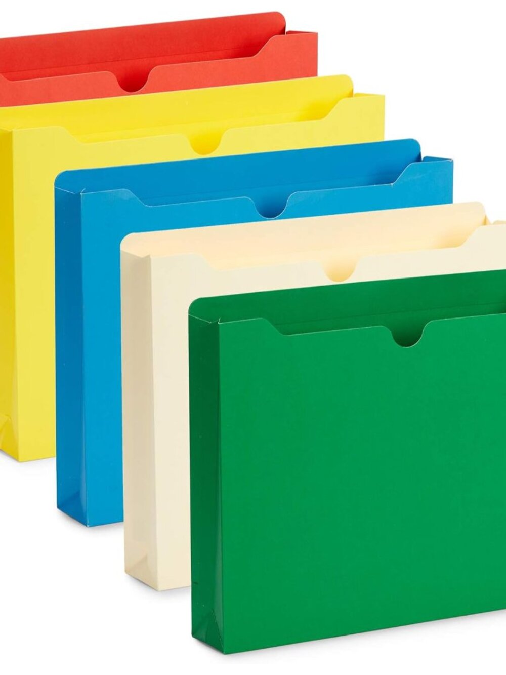 25 Expandable File Folders, Letter Size, 2", Assorted